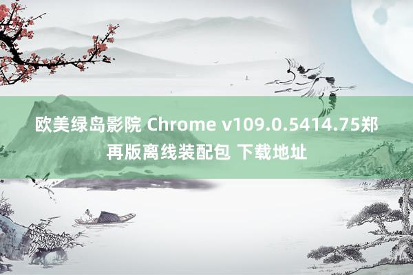 欧美绿岛影院 Chrome v109.0.5414.75郑再版离线装配包 下载地址